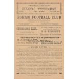 EGHAM - WEYBRIDGE 1929 Egham home programme v Weybridge, 26/9/1929, FA Cup replay. Egham won 7-1,