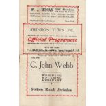 SWINDON - GILLINGHAM 1939 Swindon Reserves home programme v Gillingham ( first team), 29/4/1939,