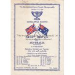 DAVIS CUP 1936 TENNIS Programme for Great Britain v Australia at Wimbledon 25, 27 and 28th July 1936