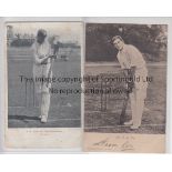 FOOTBALL / CRICKET Two black & white postcards of crickets who have played for England at both