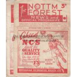 NOTTINGHAM FOREST Two Nottingham Forest home programmes from the 1950/51 season v Aldershot (score/