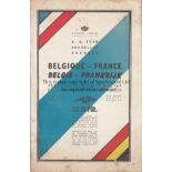 BELGIUM V FRANCE 1948 Programme for the International Football match at Brussels 6/6/1948. Very