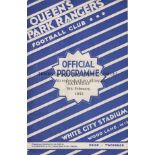 1931/32 QPR v MANSFIELD TOWN First Football League season for Mansfield   official programme for the