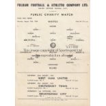 FULHAM Single sheet home programme for the Public Practice match Whites v Blues 15/8/1964, folded