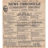 FA CUP FINAL News Chronicle Songsheet for the 1948 FA Cup Final Blackpool v Manchester United at