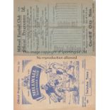 MILLWALL / SWINDON Two Millwall Reserves v Swindon Town Reserves 4 Page programmes 1946/47 (Score/