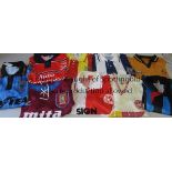 REPLICA FOOTBALL SHIRTS Nine shirts, 3 X Walsall: home 93/4, home 88/9 and away 94/5 with slight