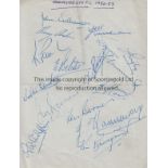 MANCHESTER CITY AUTOGRAPHS A sheet signed by 15 players in the 1952/3 season including Broadis,