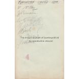 MANCHESTER UTD Page removed from autograph album 1944/45, seven signatures including McKay, Breedon,