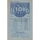 ILFORD 1934-35 Four page Ilford home programme v Walthamstow Avenue, 26/1/1935, Essex Senior Cup.