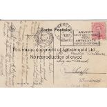 1920 OLYMPICS - ANTWERP Postcard with Antwerp Olympics postmark/franking on the reverse, dated 2/9/