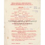 STOKE CITY V SCUNTHORPE 1963 Single sheet programme for the League Cup 2nd Round Replay at Stoke