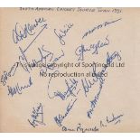 SOUTH AFRICA CRICKET AUTOGRAPHS 1951 An album sheet signed by 15 players of the Touring Team