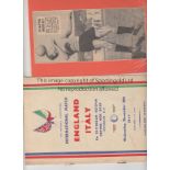 ENGLAND - ITALY 49 Official programme, England v Italy, 30/11/49 at Tottenham sold with rare 31/2" x