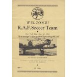 WARTIME USA 1945 Exceedingly rare four page programme, New York Americans-Brookhattan XI v RAF.