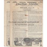 CHARLTON A collection of 9 Charlton Athletic single sheet home programmes from the 1945/46 season