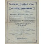 NUNHEAD - BRENTFORD 1914 CUP Single sheet Nunhead programme v Brentford, 21/11/1914, FA Cup,