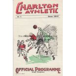 CHARLTON V BOLTON 1937 Programme for the League match at Charlton 24/4/1937. Good