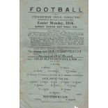 SURREY SENIOR CUP FINAL 1914 Single sheet programme, Old Kingstonians v Metrogas, Easter Monday