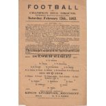 DULWICH - KINGS LIVERPOOL REGT 1915 Two page Dulwich Hamlet home programme v King's Liverpool