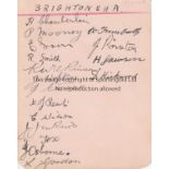 BRIGHTON 1927-28 Brighton and Hove Albion autographs 1927-28 on an album page, signed in ink by 17