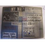 TOTTENHAM HOTSPUR Scrapbook from 1975/6 season with newspaper and magazine cuttings covering all