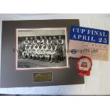 ARSENAL / 1936 FA CUP FINAL A 15" X 12" black & white team group on a 24" X 20" mount with a small