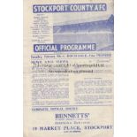 STOCKPORT - ROCHDALE 46 Stockport home programme v Rochdale, 9/2/46, slight fold, score, scorers