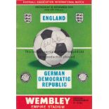 PETER SHILTON Programme, England v German Democratic Republic, 25/11/70 signed on front cover by