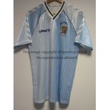 COVENTRY CITY A Hummel light blue pinstripes short sleeve shirt with Wembley FA Cup Winners 1987