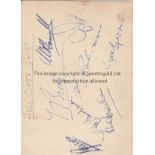 HULL CITY 1950/1 AUTOGRAPHS / DON REVIE An album sheet with 8 signatures including Don Revie, Berry,