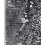 ARSENAL AUTOGRAPHS 1971 A 9" X 7" b/w photograph of the bus parade for the 1970/1 Double signed on