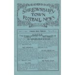SHREWSBURY TOWN Programme for the home Birmingham League match v. Oswestry 25/4/1925. Ex bound