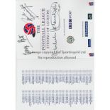 GEORGE BEST AUTOGRAPH Menu for The Football League Evening of Legends signed on the front by