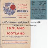 ENGLAND - SCOTLAND 1944 Official programme and match ticket, England v Scotland , 14/10/44 at