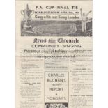 FA CUP FINAL News Chronicle Songsheet for the 1934 FA Cup Final Manchester City v Portsmouth at