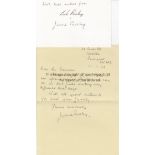 BOB PAISLEY / LIVERPOOL / AUTOGRAPH A white card signed by Bob Paisley and his wife Jessie plus a