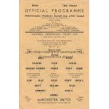 WOLVES - MAN UTD YOUTH CUP 58 Wolves single sheet home programme v Manchester United, 24/4/58, Youth