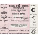 WORLD CUP 66- SUNDERLAND Scarce match ticket, Soviet Union v Chile, 20/7/66 at Roker Park,