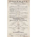 DULWICH - WIMBLEDON 1920 CUP Single sheet Dulwich Hamlet home programme v Wimbledon, 3/1/1920,