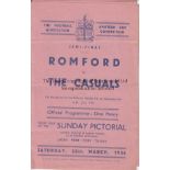 AMATEUR CUP SEMI-FINAL 1936 Official programme, Amateur Cup Semi-Final, Romford v The Casuals, 28/