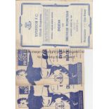 EVERTON 40s Four Everton home programmes, 45/6 v Sunderland (score on cover) and v Sheffield Wed,