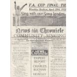 FA CUP FINAL News Chronicle Songsheet for the 1933 FA Cup Final Everton v Manchester City at