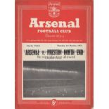 ARSENAL - PRESTON 1953 Arsenal home programme for Charity Match v Preston, 1/10/53, funds raised for