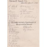 PLYMOUTH ARGYLE 1935-36 Autograph album page signed by 25 Plymouth players plus trainer Atterbury.