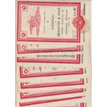 ARSENAL Eleven home Reserve team programmes for 1947/8 v. Brighton League slightly marked & Cup,