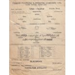FULHAM V BRENTFORD 1950 Single sheet programme for the Friendly match at Fulham 11/2/1950, folded,
