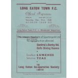 LONG EATON 49 Long Eaton Town home programme v Shirebrook Supporters, 31/12/49, Central Alliance,