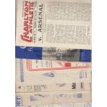 ARSENAL Eight away programmes for 1950/1 v. Charlton, Chelsea worn, Liverpool number on cover,