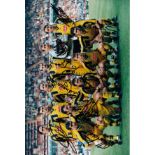 LAZIO AUTOGRAPHS 1999 A colour 12" X 8" team group before the ECWC Final v. Mallorca at Villa Park